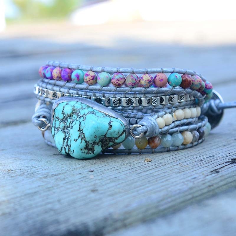 Healing turquoise protection wrap on sale bracelet