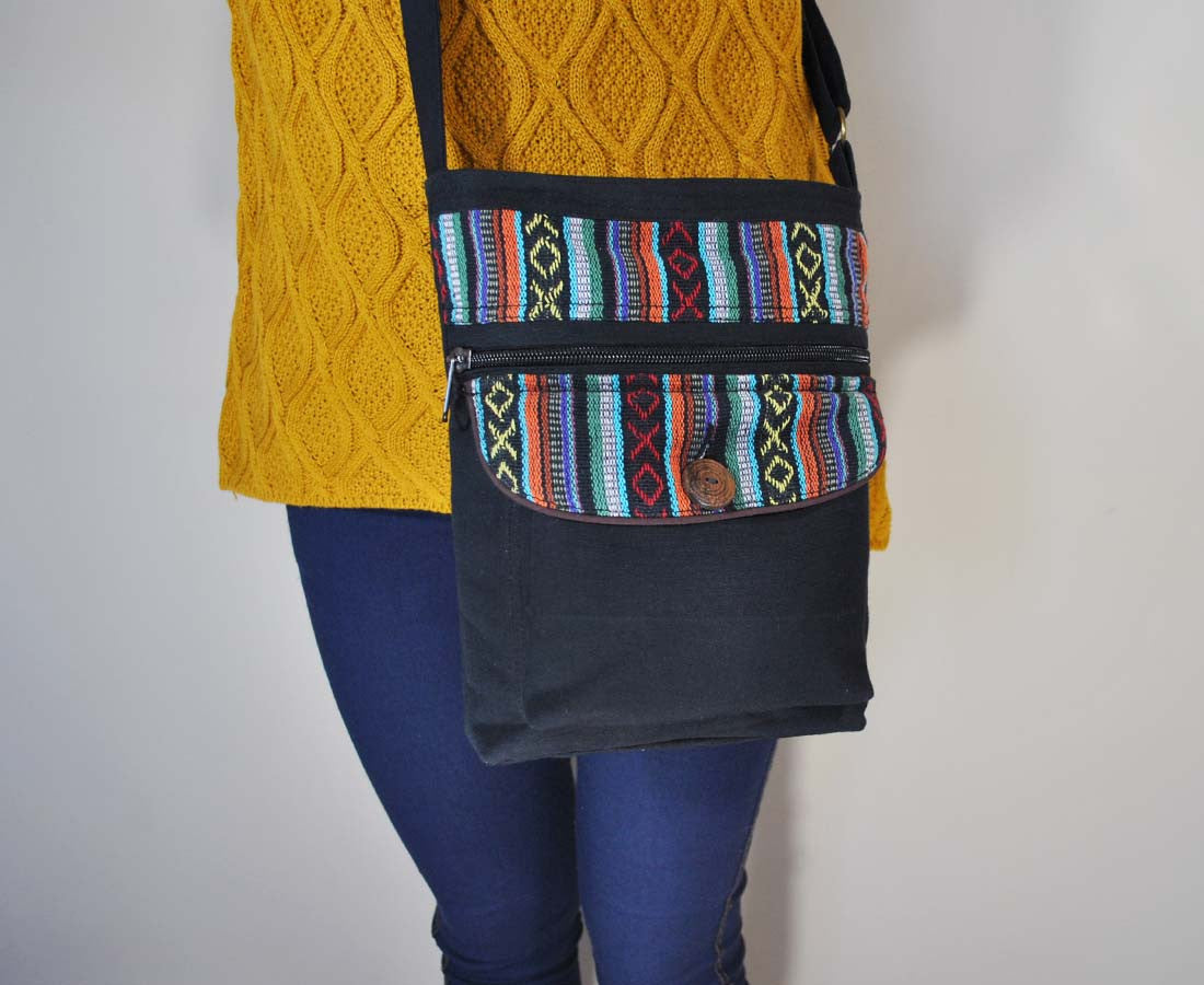 Aztec-Print Tribal Crossbody Bag: Durable Sustainable & Fashion